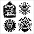 Firemans vector set - t-shirt graphics, fire department, sworn to protect