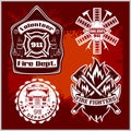 Firemans vector set - t-shirt graphics, fire department, sworn to protect