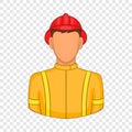 Firemen icon in cartoon style