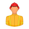 Firemen icon in cartoon style