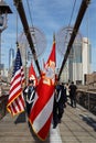 Firemen of New-York on Brooklyn bridge for memorial day