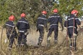 Firemen putting out bush fire