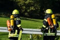 Firemen Teamwork in Germany Royalty Free Stock Photo