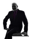 Firendly senior business man smiling silhouette Royalty Free Stock Photo