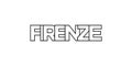 Firenze in the Italia emblem. The design features a geometric style, vector illustration with bold typography in a modern font.