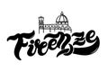 Firenze. The name of the Italian city in the region of Toscana. Hand drawn lettering