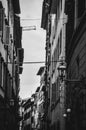 Firenze`s black and white typicall street