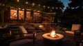 firepit backyard lighting Royalty Free Stock Photo