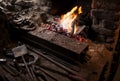 Fireplace in blacksmith workshop