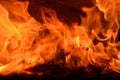 Fireplace, blazing fire Royalty Free Stock Photo