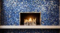 fireplace blue gold seamless tile Royalty Free Stock Photo