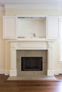 Fireplace with cabinet Royalty Free Stock Photo