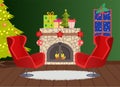 Fireplace Decoration for Christmas Holiday Home
