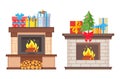 Fireplace Decoration Christmas Winter Holidays Set