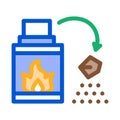 Fireplace fire icon vector outline illustration
