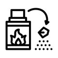 Fireplace fire icon vector outline illustration