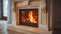 Fireplace is great way to warm up home Royalty Free Stock Photo