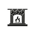 A fireplace a hearth a chimney a mantelpiece icons Royalty Free Stock Photo