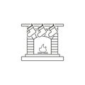 A fireplace a hearth a chimney a mantelpiece icons Royalty Free Stock Photo