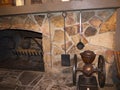 Fireplace in Historic Colonial Williamsburg where the earliest European settlers started their first colony in Virginia