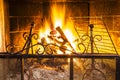 Fireplace in a house Royalty Free Stock Photo