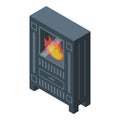 Fireplace icon isometric vector. Furnace fire Royalty Free Stock Photo