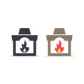 Fireplace icon, Vector isolated flat design illustration Royalty Free Stock Photo