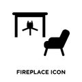 Fireplace icon vector isolated on white background, logo concept Royalty Free Stock Photo