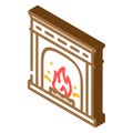 fireplace isometric icon vector illustration Royalty Free Stock Photo