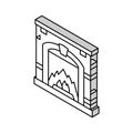 fireplace isometric icon vector illustration Royalty Free Stock Photo