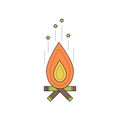 Fireplace line icon Royalty Free Stock Photo