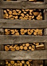 Fireplace logs background. Winter heap Royalty Free Stock Photo