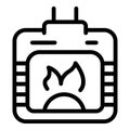 Fireplace lounge icon, outline style