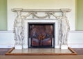 Long Gallery Fireplace at Croome Court, Worcestershire, England. Royalty Free Stock Photo