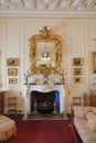 Fireplace and mirror in historic castle