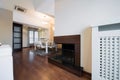 Fireplace in modern apartment Royalty Free Stock Photo