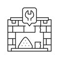 fireplace repair line icon vector illustration Royalty Free Stock Photo