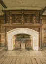 Fireplace, Solar, Stokesay Castle, Shropshire, England.