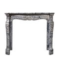 Fireplace surround in grey white marble antique Victorian isolat Royalty Free Stock Photo