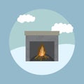 fireplace. Vector illustration decorative design Royalty Free Stock Photo