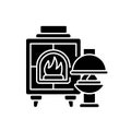 Fireplaces black glyph icon