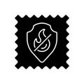 Fireproof fabric feature on fabric black glyph icon