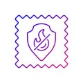 Fireproof fabric feature on fabric gradient linear vector icon Royalty Free Stock Photo