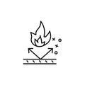 Fireproof textile fabric icon. Element of fabric features icon