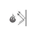 fireproofing icon, fire insulation linear sign. Vector illustration. stock image.