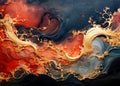 Fires Glacial Dance - Abstract digital painting with oil paint texture effect