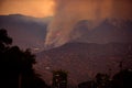 Fires in the United States on September 11, 2020. Fire and smoke in the mountains in northern Los Angeles.