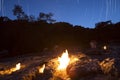 The fires of Yanartas at night, Antalya, Turkey