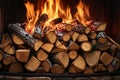 Fireside essentials A stack of firewood enhances a cozy fireplace