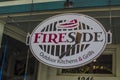 Fireside sign hanging over the entrance